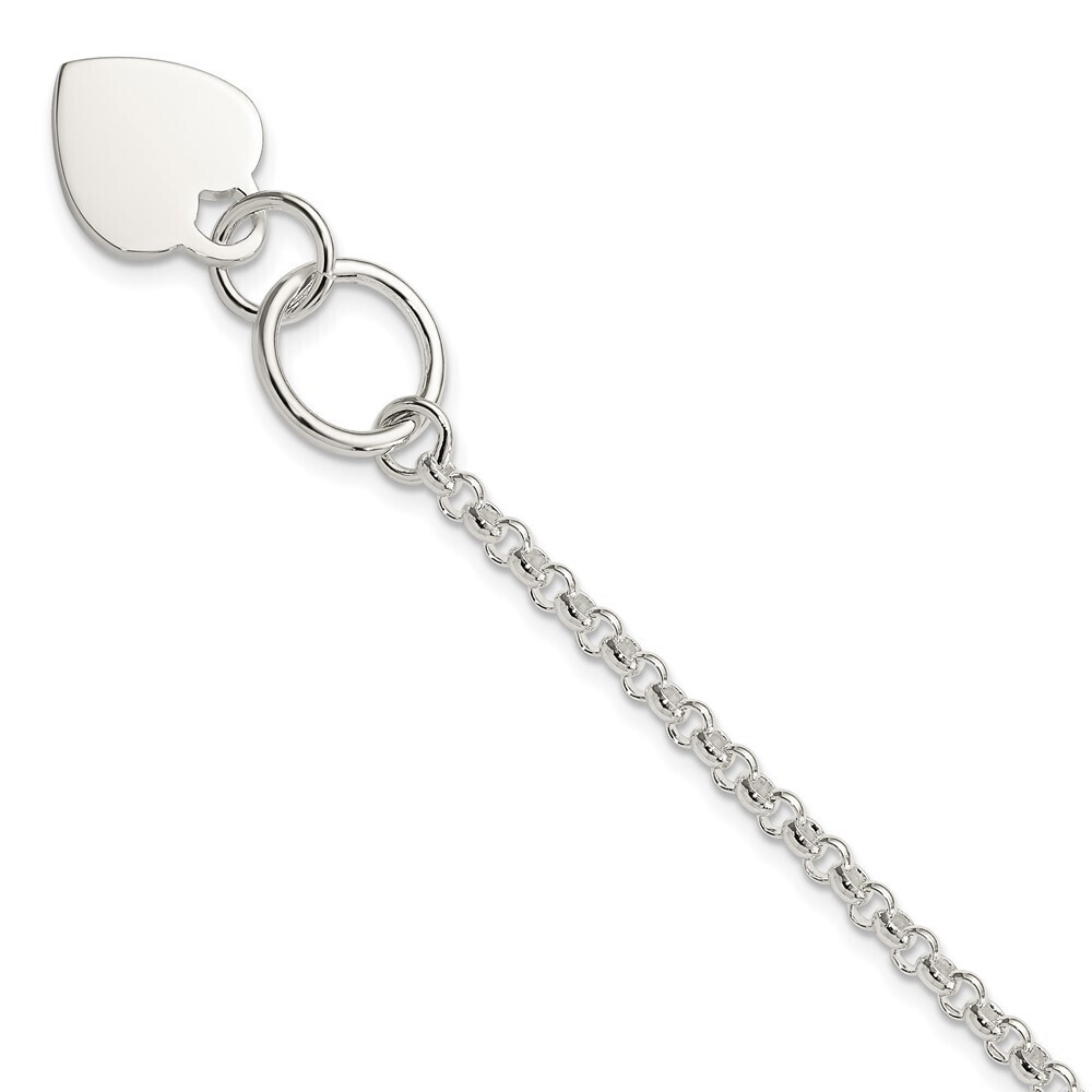 Kazi Luxury Sterling Silver Fancy Engraveable Heart Bracelet